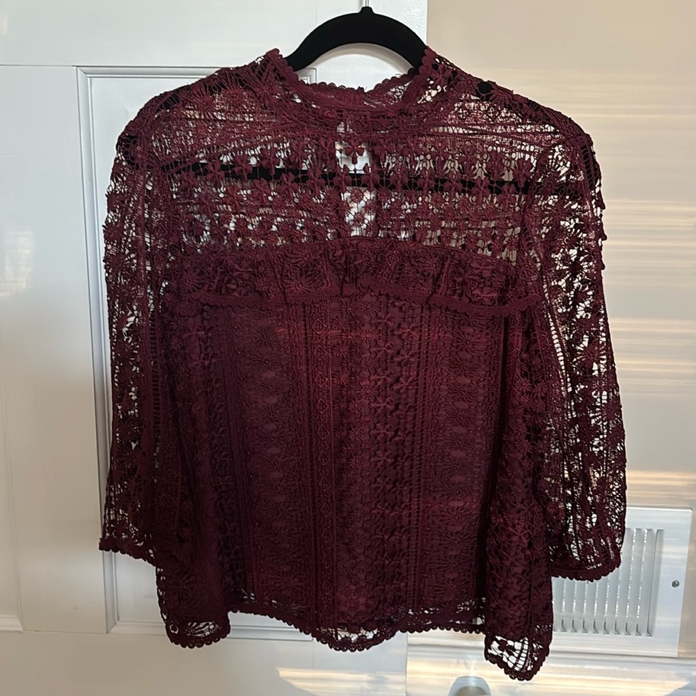 Burgundy lace top